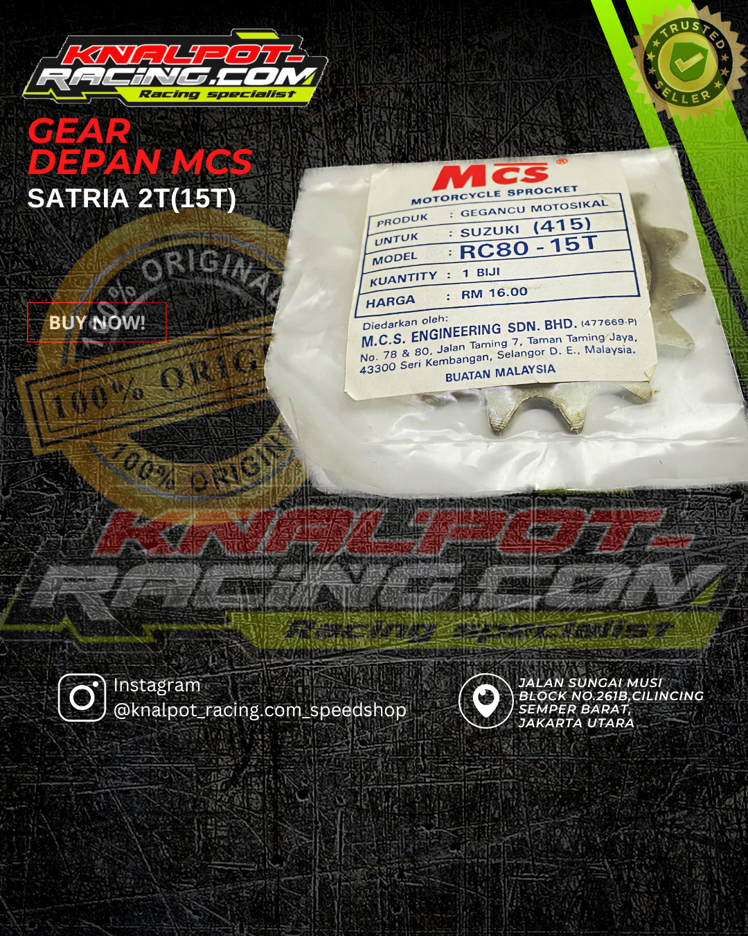 GEAR DEPAN SATRIA 2T MCS 15T